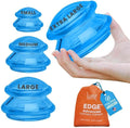 Silicone Cupping Therapy Set Professional Massage Cupping Cups for Cupping Therapy 4 Cup Kit for Massage, Myofascial Release, Cellulite Reduction (Lure Blue)-Ruum Studio Home