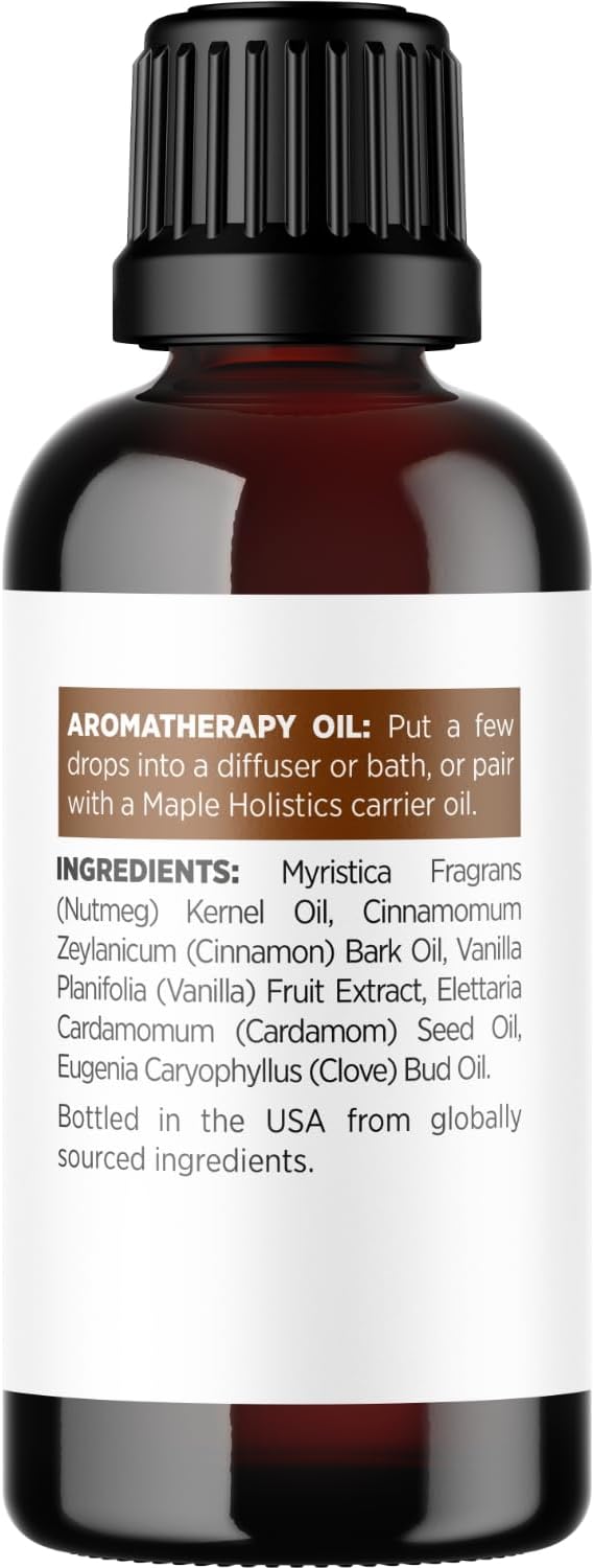 Vanilla Essential Oil Blend for Diffusers - Vanilla Spice Aromatherapy Essential Oil for Diffusers Baths Candles Soaps & DIYs Made with 100% Pure Oils Nutmeg Cinnamon Cardamom & Clove-Ruum Studio Home