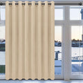 Easy-Going Blackout Door Curtains for Bedroom, Solid Thermal Insulated Grommet and Noise Reduction Window Drapes, Room Darkening Curtains for Living Room, 1 Panel (100x96 in, Beige)-Ruum Studio Home