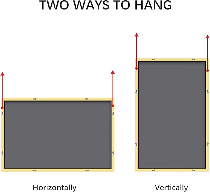 30x40In Gold Bathroom Mirror for Wall, Brushed Gold Rectangle Mirrors with Metal Frame, Bathroom Rectangular Mirror Modern Wall Mirror for Bedroom Living Room, Hangs Horizontal or Vertical-Ruum Studio Home