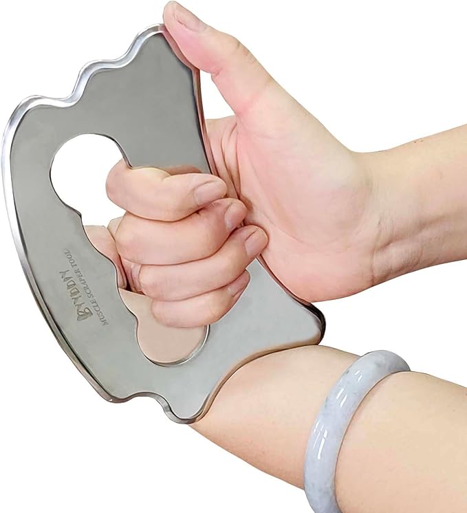 BYYDDIY Stainless Steel Massage Scraper Tool for Large Hands, Derma Edge Massage Tools,Gua Sha Scraping Tool for Physical Therapy,Muscle Scraper Tool (N)-Ruum Studio Home