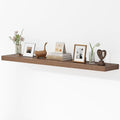 Dreamland 55 Inches Floating Shelves for Wall, 9.3" Deep Long Floating Shelves Set of 1, Large Display & Storage Shelf, Wall Shelf for Bathroom Bedroom Living Room Kitchen Office, Walnut-Ruum Studio Home