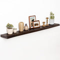 55" Floating Shelves, Live Edge Elm Wood Floating Shelf for Wall, Wall-Mounted Display Shelves with Invisible Heavy-Duty Bracket, Long Floating Shelf for Bathroom, Kitchen, Living Room, Walnut Color-Ruum Studio Home