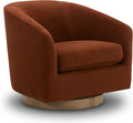 CHITA Swivel Accent Chair, FSC Certified Upholstered Velvet Barrel Chair for Living Room, Fully Assembled, Burnt Orange-Ruum Studio Home