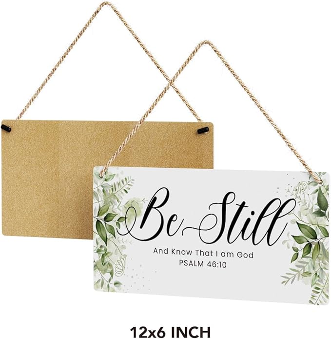 Be Still And Know That I Am God Prayer Room Decor Rustic Bible Verse Sign Scripture Printed Wood Sign Wall Art Religious Gifts Faith Based Gifts-Ruum Studio Home