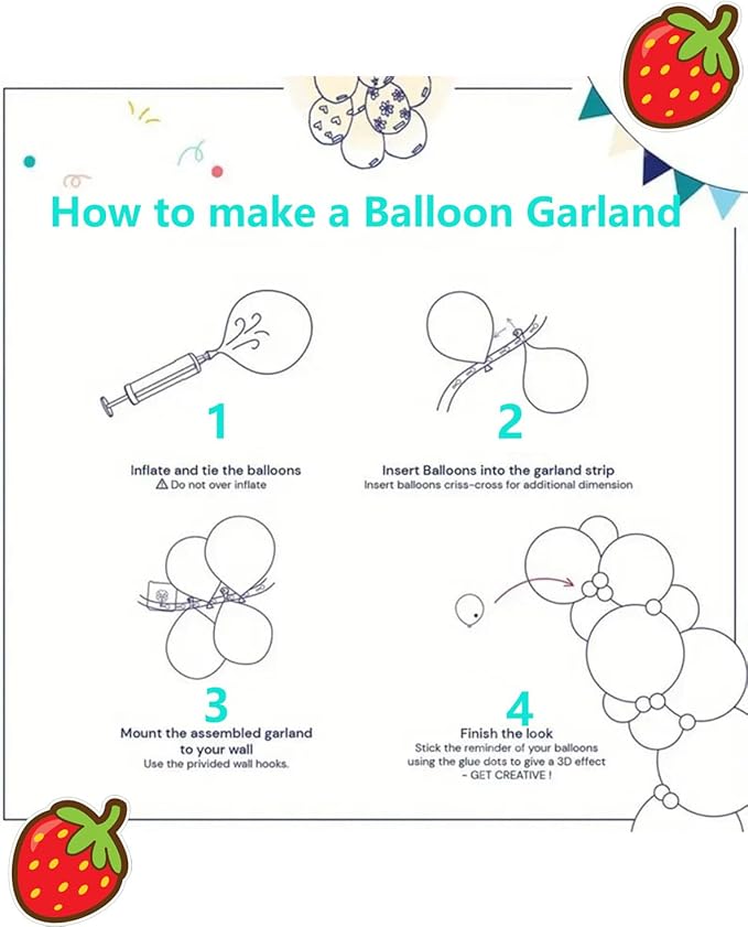 Strawberry Balloons Arch Garland Kit, 135PCS Red and Pink Balloons with Strawberry Daisy Foil Balloons for Sweet Girl Berry First Birthday Decor Baby Shower Themed Party Decorations-Ruum Studio Home