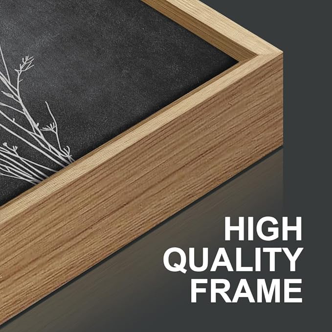 Tinonedraw Black and White Botanical Framed Canvas Wall Art Set, Vintage Floral Wall Decor, Dark Academia Minimalist Plant Art Paintings, Abstract Wildflower Art Print for Living Room Bedroom 16"x24"x3-Ruum Studio Home