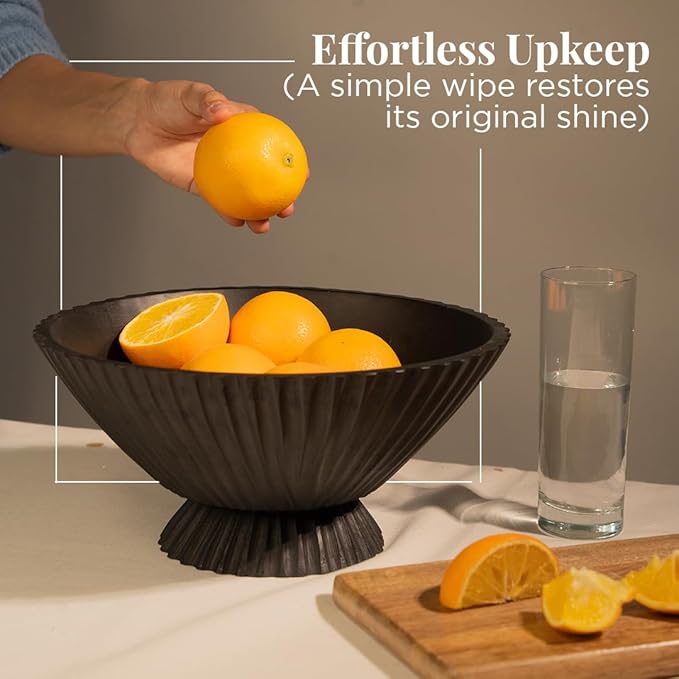 Folkulture Wooden Fruit Bowl for Kitchen Island | (11") Countertop or Eco Friendly Decorative Centerpiece Table Decorations | Decorative-Bowl or Fruits Tray or Fruits Holder for Kitchen Counter Decor-Ruum Studio Home