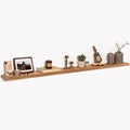 72" Floating Shelves for Wall, Rustic Elm Wood Floating Shelf for Home Decor, Wall-Mounted Display Shelves with Heavy-Duty Bracket, Long Floating Shelf for Bathroom, Kitchen, Natural Color-Ruum Studio Home