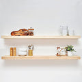 Homeforia 60 inch Wood Floating Shelf, High End Solid Natural Long Wood Shelf for Wall 60 inches, Unfinished Wooden 60inch Large Floating Shelves, Heavy Duty Bracket, 60 X 6.5 X 1.75 in, Set of 2-Ruum Studio Home