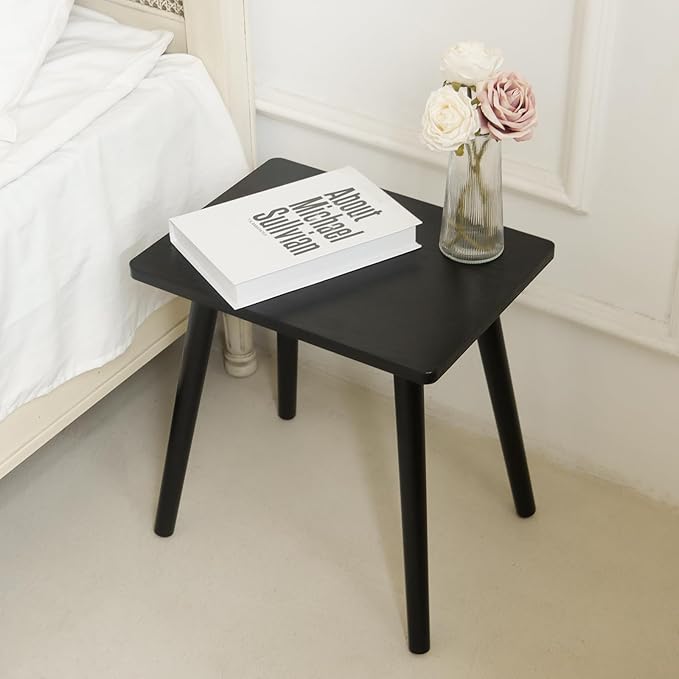 AWASEN Side Table, Small Black End Table for Living Room Bedroom Office Small Spaces, Modern Accent Side Table Nightstand with Solid Wood, Easy Assembly, (Black)-Ruum Studio Home