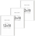 HAUS AND HUES 12x18 White Metal Picture Frames - Features Premium Aluminum, Vertical & Horizontal Hang, Shatterproof Plexiglass - Perfect for Home, Room, Office (12x18 in, White, Set of 3)-Ruum Studio Home