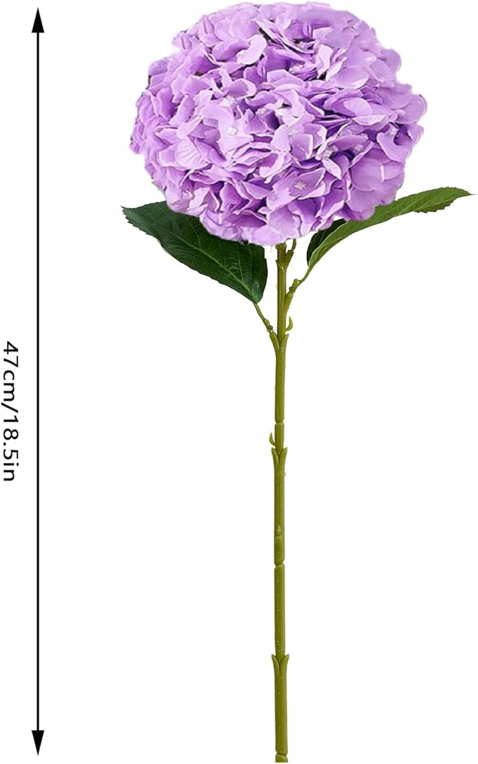 8pcs Lavender Fake Flowers Silk Hydrangea Artificial Flowers Bouquets Faux Hydrangea Stems for Home Table Centerpieces Wedding Party Decoration-Ruum Studio Home