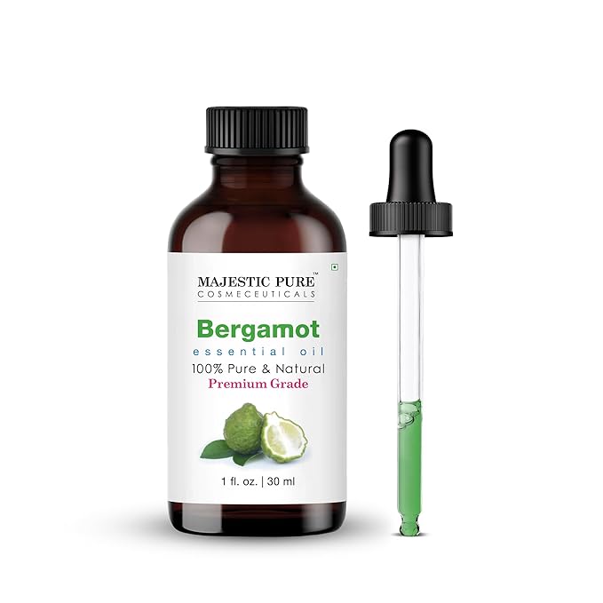 Majestic Pure Bergamot Essential Oil with Glass Dropper - 1 Fl Oz - 100% Pure and Natural Bergamot Oil - Premium Grade Essential Oils for Diffuser, Aromatherapy, Soap and Candle Making-Ruum Studio Home