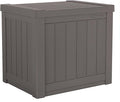 Suncast 22-Gallon Small Deck Box - Lightweight Resin Indoor/Outdoor Storage Container and Seat for Patio Cushions and Gardening Tools - Store Items on Patio, Garage, Yard - Stone Gray, Made in the USA-Ruum Studio Home