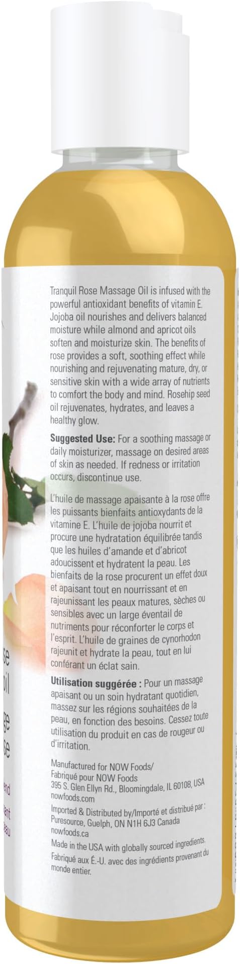 NOW Foods Solutions, Tranquil Rose Massage Oil, Body Moisturizer for Dry Sensitive Skin, Promotes Healthy-Looking Skin, 8-Ounce-Ruum Studio Home
