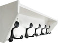 SKOLOO Wall Shelf with Hooks, 24-Inch White Coat Rack Wall Mount with Shelf Organizer - Lightweight & Sturdy, 5 Tri Hooks - Perfect for Entryway, Hallway, Living Room, Bedroom, Mudroom-Ruum Studio Home