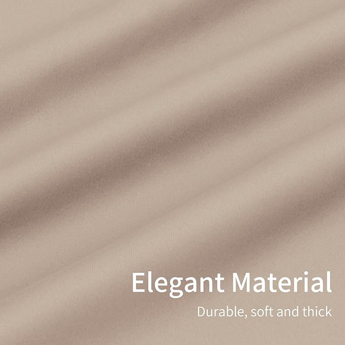 Easy-Going Blackout Curtains for Bedroom, Solid Thermal Insulated Grommet and Noise Reduction Window Drapes, Room Darkening Curtains for Living Room, 2 Panels(46x63 in, Beige)-Ruum Studio Home