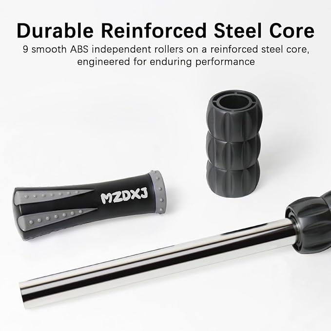 Muscle Roller Stick for Athletes - Deep Tissue Fascia Blaster & Roller Massager for Myofascial Pain Relief - Handheld Physical Therapy & Recovery Tool(Gray black-18 inch)-Ruum Studio Home