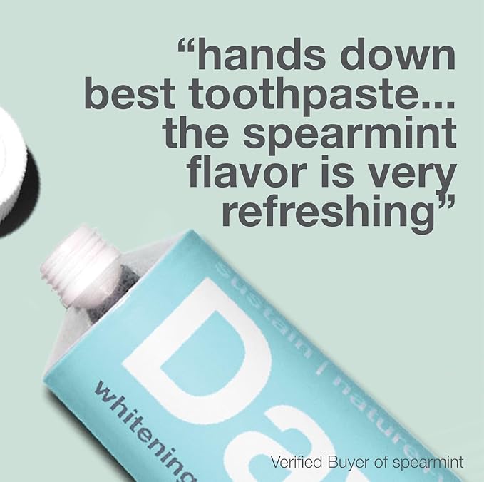 Davids Fluoride Free Toothpaste, Teeth Whitening, Antiplaque, SLS (Sulfate) Free, Promotes Enamel Health, Mouth & Gum Detox, EWG Verified, Natural Spearmint, 5.25oz, Made in USA-Ruum Studio Home