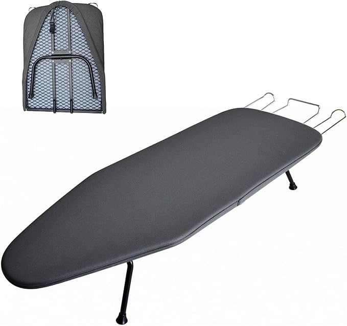 Compact Foldable Tabletop Ironing Board - with Iron Rest and Heat Resistant Cover, Portable Non-Slip Mini Iron Board for Home and Travel-Ruum Studio Home