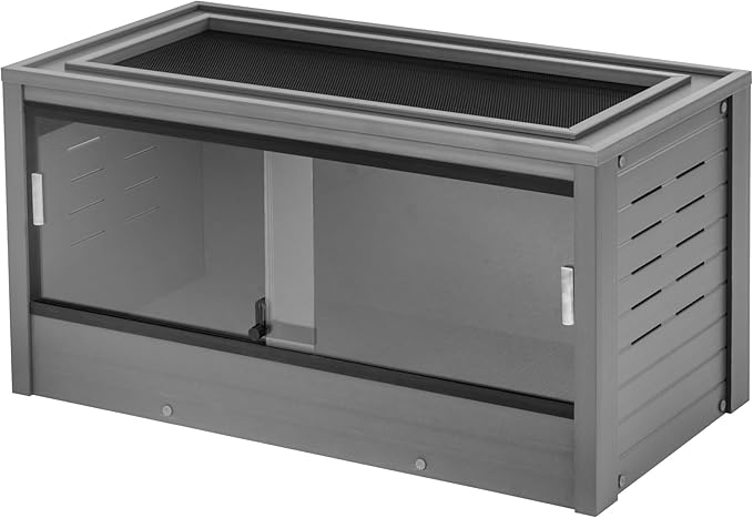 New Age Pet ECOFLEX 36" Mojave Reptile Lounge -Durable Wood Plastic Composite Habitat with Ventilation, Removable Glass Doors & Lock, Easy Assembly, for Tortoises, Snakes, Iguanas-Ruum Studio Home