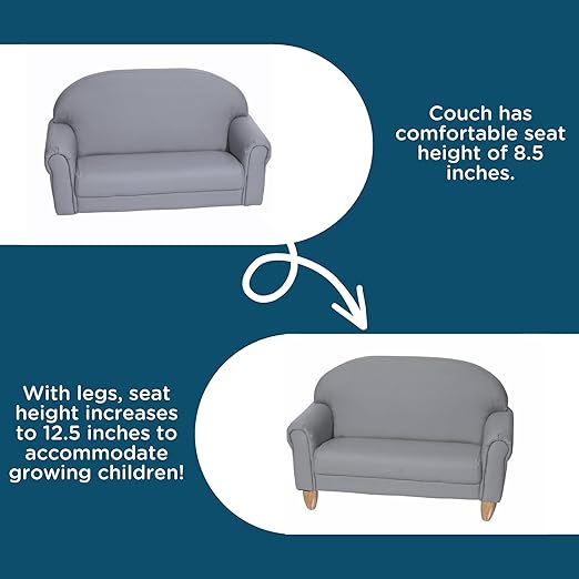 Children's Factory As We Grow Sofa, Gray, CF805-314, Playroom Couch, Daycare Furniture, Kids Seating for Classroom, Flexible Seating for Elementary-Ruum Studio Home