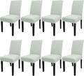 JQinHome Smoke Green Chair Covers for Dining Room Set of 8, High Stretch Removable Washable Parsons Chair Slipcover for Home Party Hotel Wedding Ceremony (8PCS, Smoke Green)-Ruum Studio Home