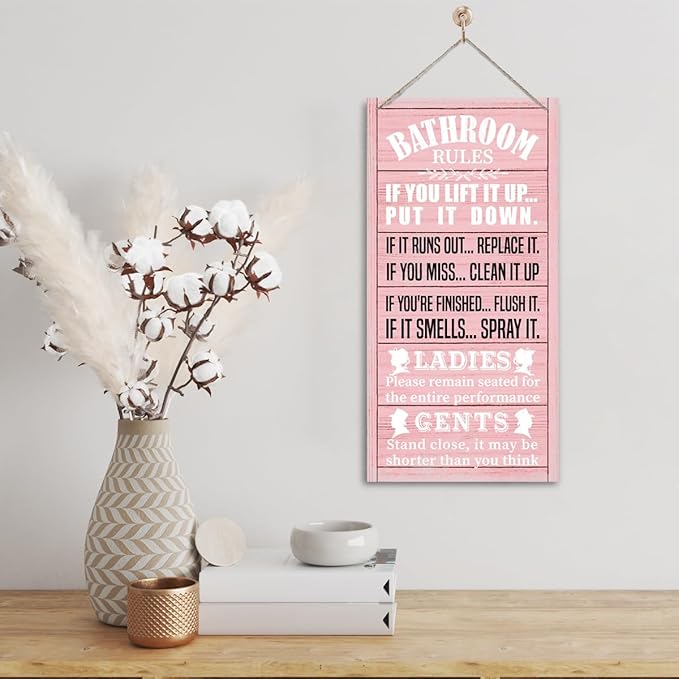 Rustic Bathroom Decor, Western Bathroom Decor, Funny Bathroom Signs Wall Decor, Bathroom Decor, Farmhouse Bathroom Decor, Country Bathroom Decor, Bathroom Signs, Bathroom Rules Wall Décor F1-Ruum Studio Home