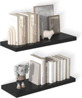 12 Inch Deep Floating Shelves for Wall 2 Pack Floating Shelves Large Storage Space Wall Mount Shelf for Living Room Kitchen Bathroom 30" W x 12" D x 1.2" H Black-Ruum Studio Home