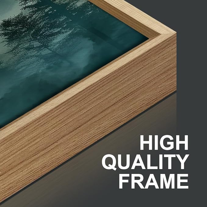 SIGNINART Large Boho Mountain Framed Canvas Wall Art Set, Nature Pine Tree Wall Painting, Abstract Foggy Forest Wall Decor, Modern Sunrise Art Prints for Bedroom Living Room and Office - 16"x24"x3-Ruum Studio Home