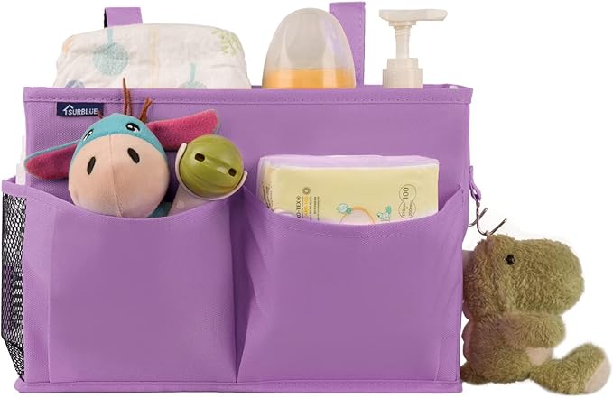 Surblue Caddy Hanging Organizer Bedside Storage Bag for Bunk and Hospital Beds, Purple, Small-Ruum Studio Home