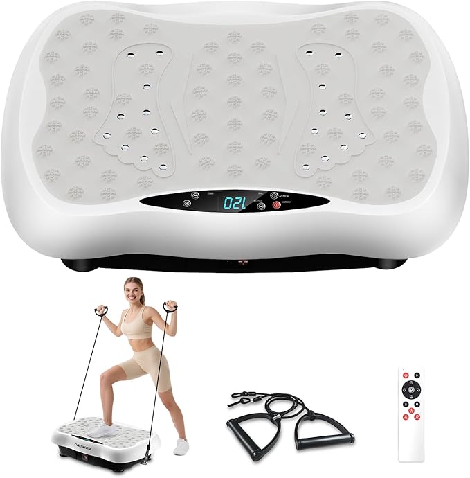 Vibration Plate Exercise Machine, Vibrating Equipment for Weight Loss and Lymphatic Drainage Massager, 3D Waver Exerciser for Fitness, Full Body Workout Shake Board with 120 speeds-Ruum Studio Home