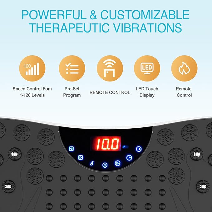 AXV Vibration Plate Exercise Machine Whole Body Workout Portable Mini Vibrate Fitness Platform Lymphatic Drainage Machine for Weight Loss Shaping Toning Wellness Home Gyms Workout (Mini)-Ruum Studio Home