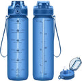 32oz Motivational Water Bottles with Time Marker & Fruit Strainer, Transparent Gradient Color Water Bottle with Times to Drink, Leakproof & BPA Free, Reusable Bottle with Strap (No Straw)-Ruum Studio Home