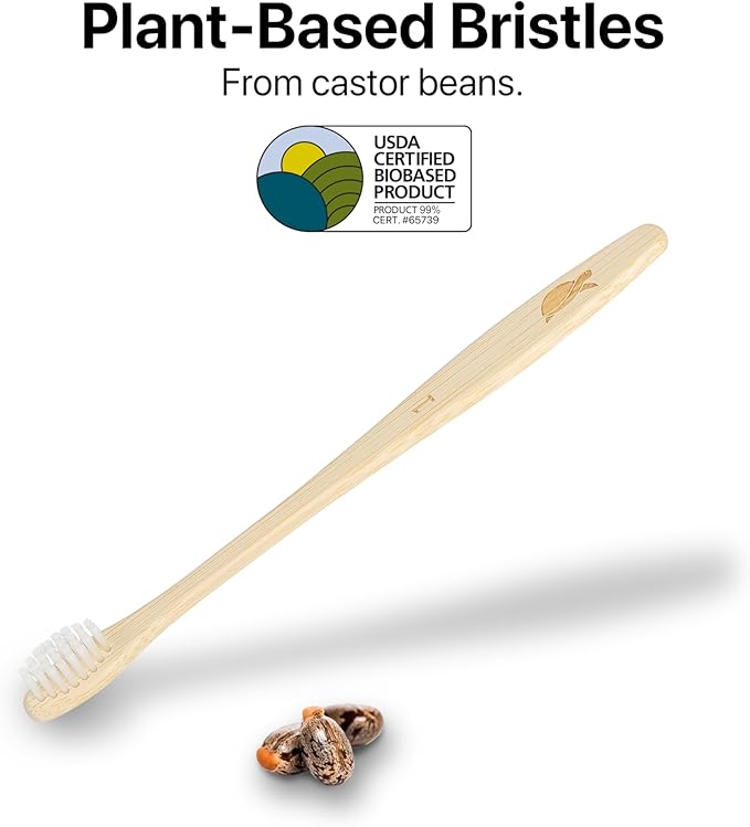 Sea Turtle Plant-Based Bristles, Compact Bamboo Toothbrushes, Soft Natural Toothbrush for Adults (4 Pack)-Ruum Studio Home