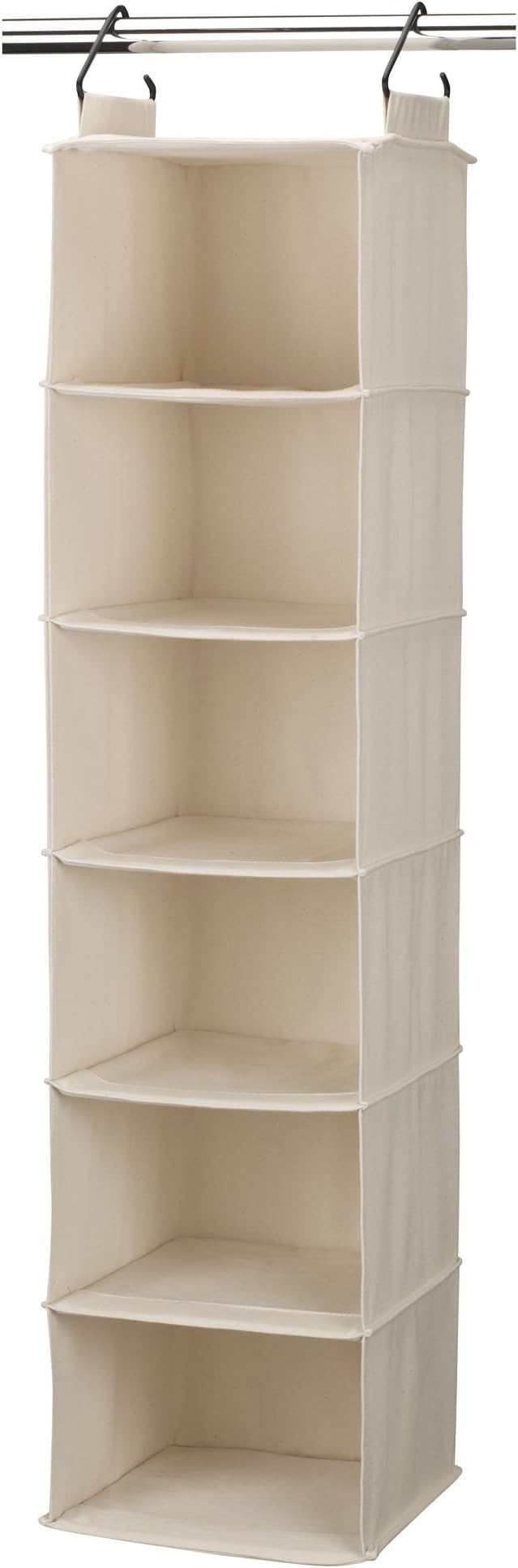 Household Essentials Cedarline 6-Shelf Hanging Closet Organizer, Heavy-Duty Cotton Canvas, Breathable, Versatile, Compact, Perfect for Rod or Wire Closets, Natural-Ruum Studio Home
