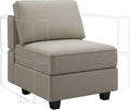Belffin Modular Sofa Middle Module with Storage Accent Armless Chair for Modular Sectional Sofa Couch Velvet Grey-Ruum Studio Home