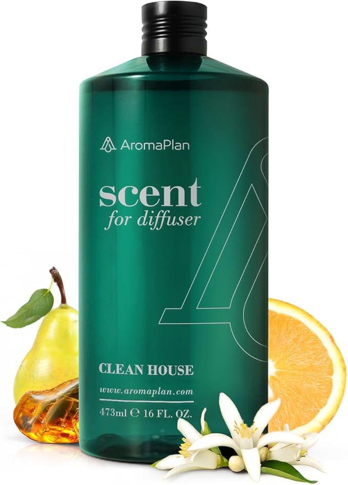 Aromaplan Scents, Clean Smelling Essential Oils, Clean House (16 Fl Oz /473ml)-Fresh Scent Essential Oil for Diffuser, USA Fragrance, Bigger Bottle, Bolder Aroma & Longer Lasting-Ruum Studio Home