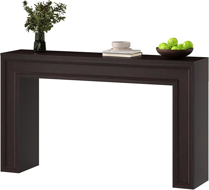 Rresyet 55 Inch Long Console Table, Sofa Table Behind Sofa, Wooden Entryway Table, Farmhouse Entryway Table for Entry, Hallway, Living Room (Cherry)-Ruum Studio Home