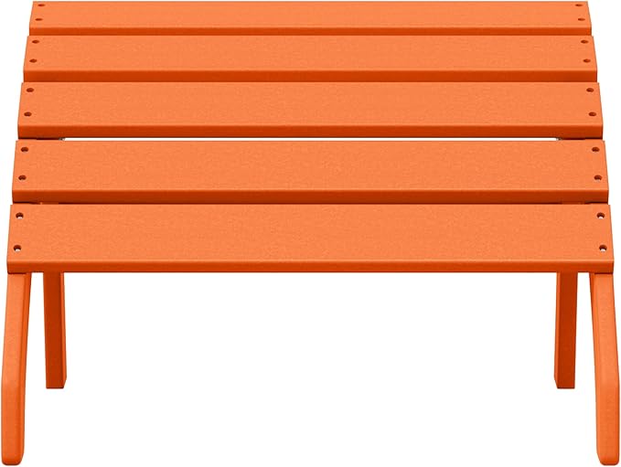 WestinTrends Dylan Outdoor Patio HDPE Adirondack Ottoman Footrest, Orange-Ruum Studio Home