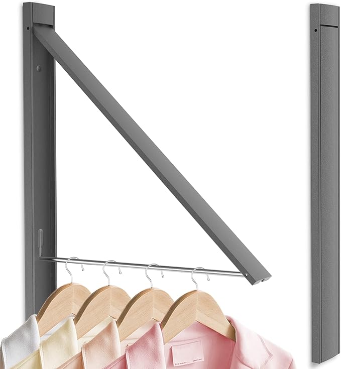 Retractable Clothes Drying Rack,Space Saver Wall Mounted Folding Hanger for Laundry Room, Closet Storage Organization, Easy Installation Aluminium Never Rust Dryer 1pcs-Ruum Studio Home