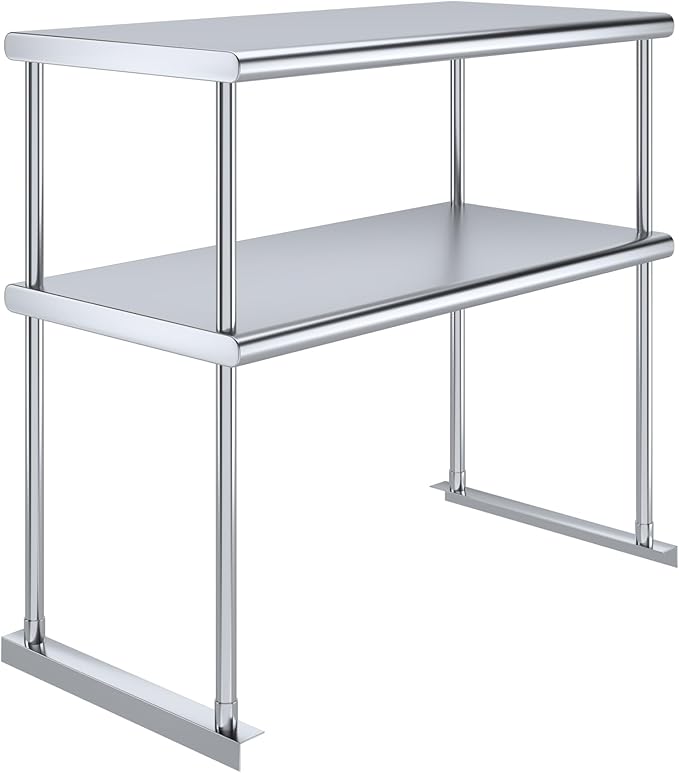 AmGood Double OverShelf Stainless Steel NSF - Many (36" Long x 18" Deep)-Ruum Studio Home