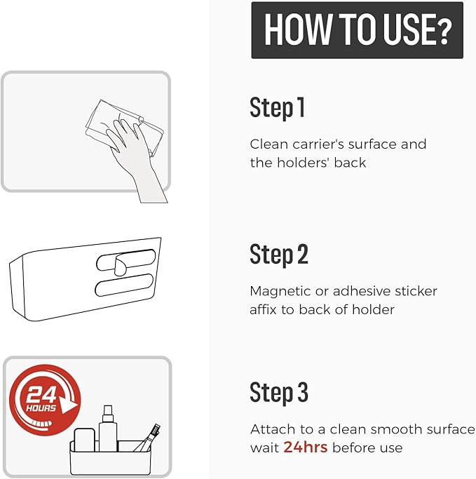 loukin Magnetic and Adhesive Marker Holder, Dry Erase Accessory Tray, Magnetic Storage Organizer for Whiteboard, Glass or Refrigerators (Blue)-Ruum Studio Home