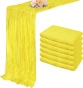 6 Pack Yellow Cheesecloth Table Runner 20 x 120 Inch Long Rustic Gauze Cheese Cloth Table Runner for Wedding 10FT Bridal Baby Shower Table Decorations Boho Fabric Sheer Birthday Party Table Decor-Ruum Studio Home
