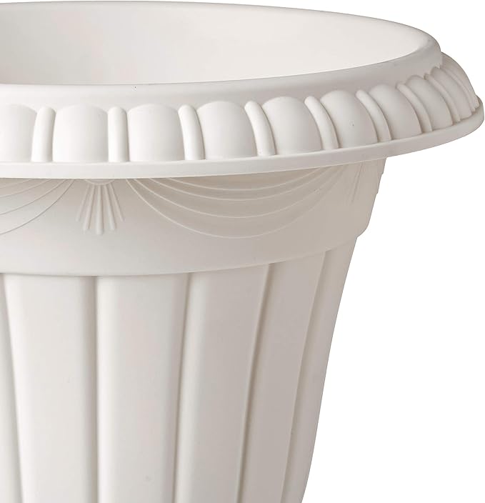 PL00TP Classic Traditional Plastic Urn Planter Indoor/Outdoor, 16" x 18", Taupe-Ruum Studio Home