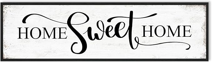 HLJ ART Home Sweet Home Wall Decor Above Bed 16"x48" Framed Large Bedroom Signs Decor for Master Family Room Living Room Dining Room,Modern Farmhouse Ructic Home Sign Behind Couch Wall Decor-Ruum Studio Home