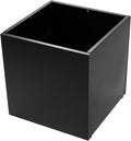 Kozyard 20'' Cube Metal Planter Steel Planter Box Black Steel Flower Pot with Saucer Partition Panel for Trees Plants Flowers Indoor Outdoor Garden Patio Deck Yard-Ruum Studio Home