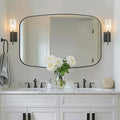 ANDY STAR 30x40” Black Bathroom Mirror, Oblong Vanity Mirror with Stainless Steel Metal Frame, Matte Black Oval Mirror for Over Sink, Modern Anti Rust Wall Mounted-Ruum Studio Home