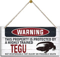Warning Sign, Tegu Warning Wood Plaque Sign, Funny Door Signs, Decorative Wood Hanging Suspension Plaque, Farmhouse Wooden Wall Decor, Outdoor Hanging Wooden Signs-Ruum Studio Home
